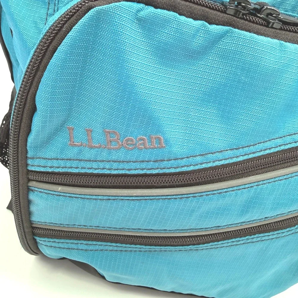 L.L. Bean Original Book Pack Travel School Teal Blue Nylon Backpack